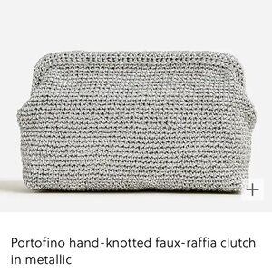 Jcrew Portofino hand-knotted faux-raffia clutch